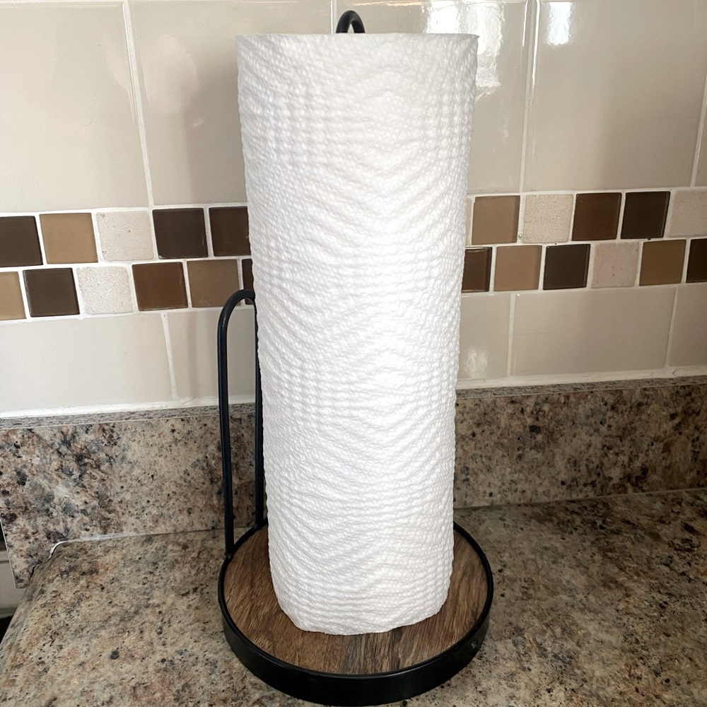 Paper towel holder modern farmhouse style used once like new